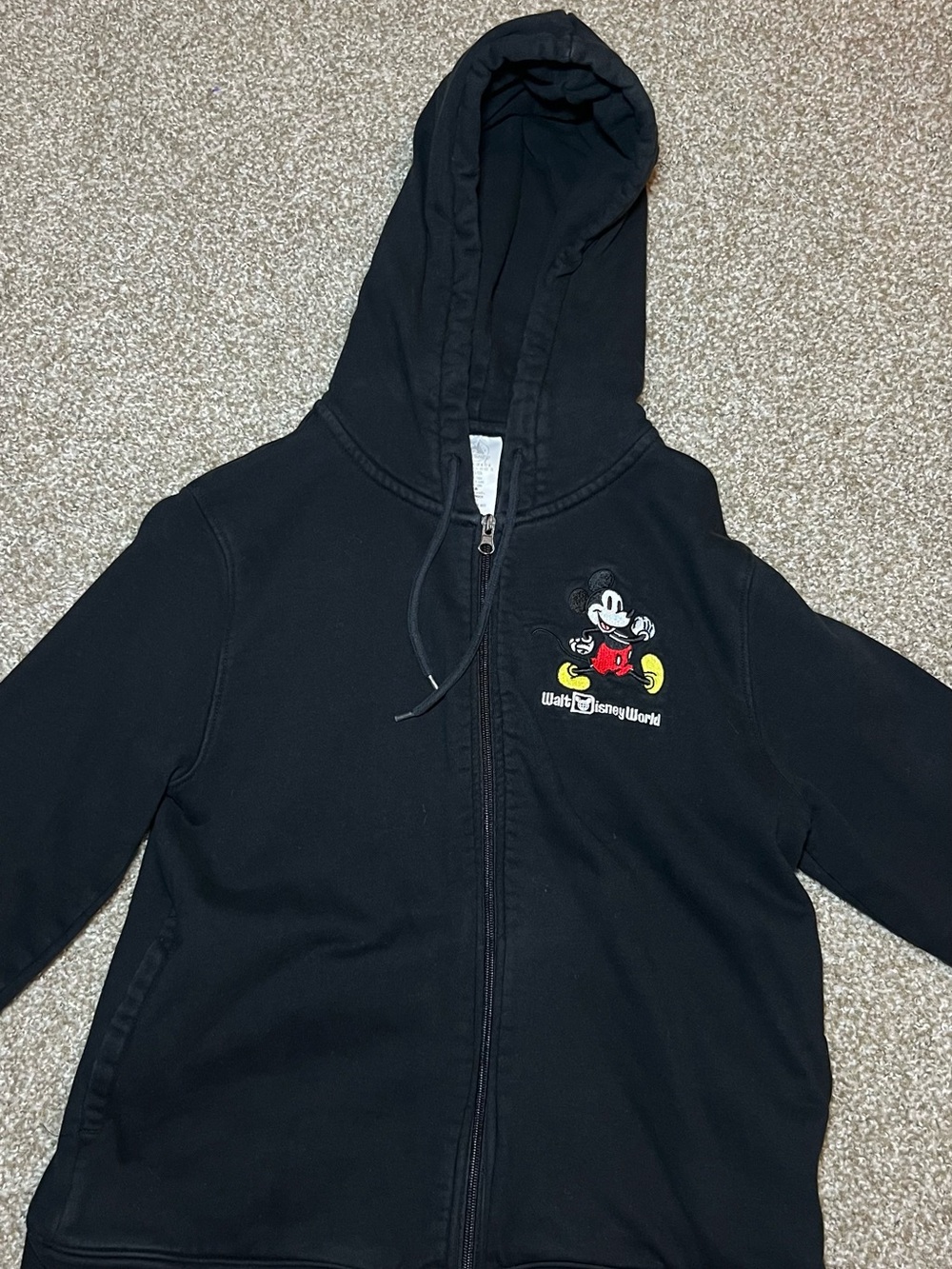 Disney Black Hoodie with Embroidered Mickey Mouse